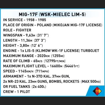 Lim-5 ( MiG-17F ) 575 Kl. 1:32East Germany Air Force HC WWII